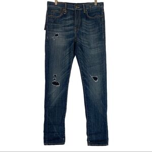R13 Slouchy Distressed Slim Leg Denim Jeans Size 25